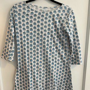 Pomegranate Organic Cotton Block-Print Dress